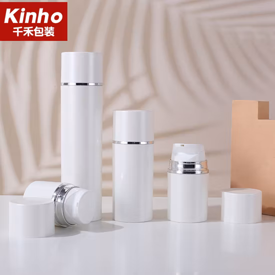 큰 Ml 30ml 50ml 100ml 120ml 150ml 200ml 흰색 PP 플라스틱 Airless 펌프 병 (중국 공급 업체 Kinho의 스냅 로션 펌프 포함)