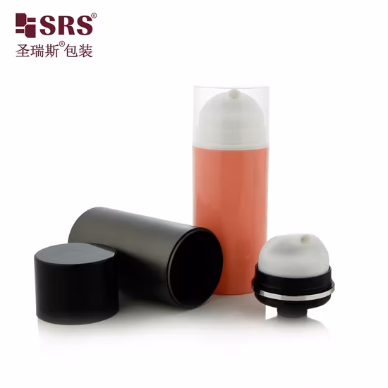 Stock15ml 30ml 50ml 80ml 100ml 120ml 검정 둥근 PP 화장용 펌프 답답한 병